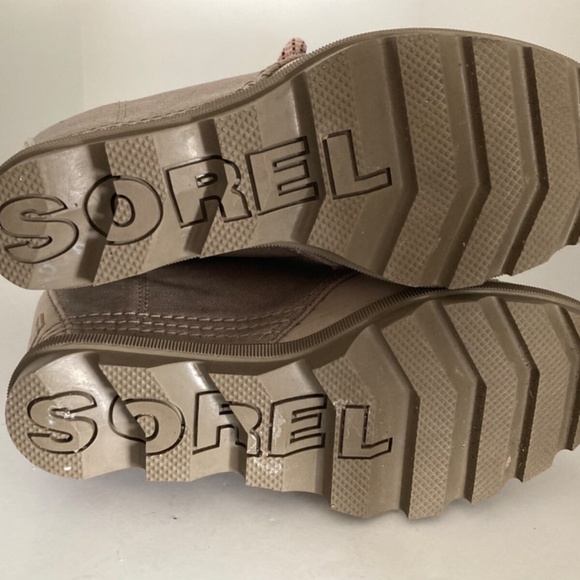 Sorel PDX Women's Boots Leather Canvas Hidden Wedge Lace-Up Round Toe 8 EUC - Picture 9 of 14